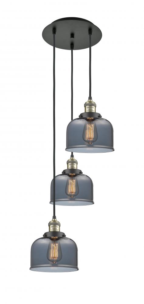 Cone - 3 Light - 14 inch - Black Antique Brass - Cord hung - Multi Pendant