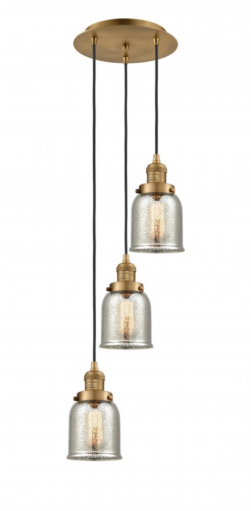 Cone - 3 Light - 12 inch - Brushed Brass - Cord hung - Multi Pendant