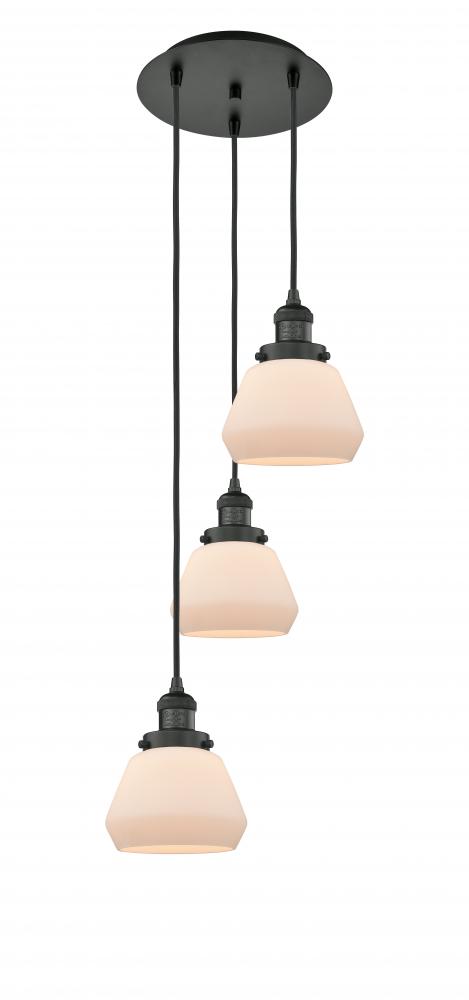 Fulton - 3 Light - 14 inch - Matte Black - Cord hung - Multi Pendant