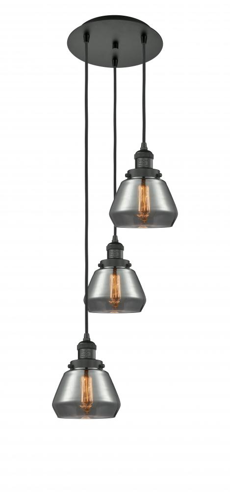 Fulton - 3 Light - 14 inch - Matte Black - Cord hung - Multi Pendant