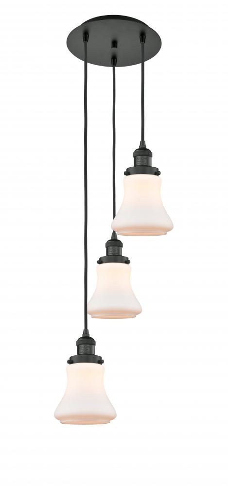 Bellmont - 3 Light - 13 inch - Matte Black - Cord hung - Multi Pendant