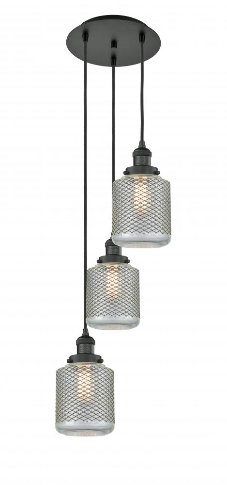 Stanton - 3 Light - 13 inch - Matte Black - Cord hung - Multi Pendant