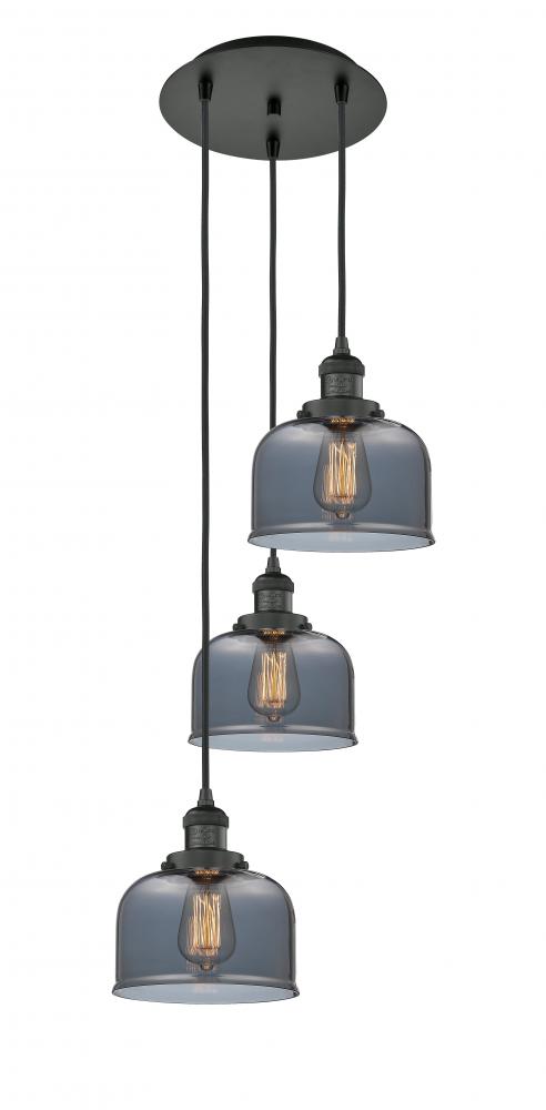 Cone - 3 Light - 14 inch - Matte Black - Cord hung - Multi Pendant