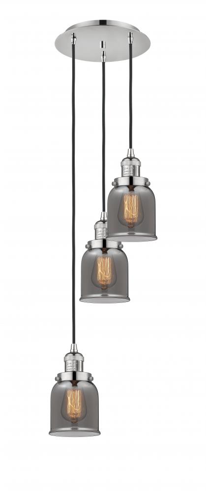 Cone - 3 Light - 12 inch - Polished Nickel - Cord hung - Multi Pendant