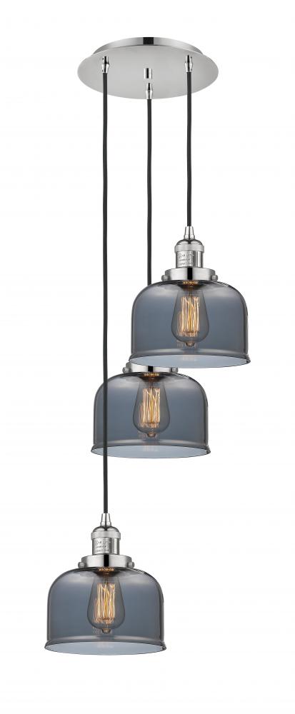 Cone - 3 Light - 14 inch - Polished Nickel - Cord hung - Multi Pendant