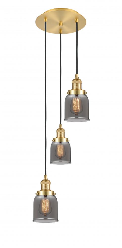 Cone - 3 Light - 12 inch - Satin Gold - Cord hung - Multi Pendant