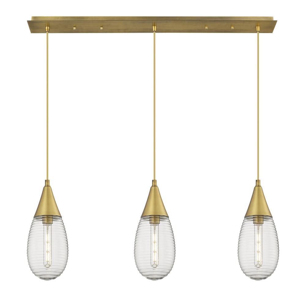 Malone - 3 Light - 38 inch - Brushed Brass - Linear Pendant