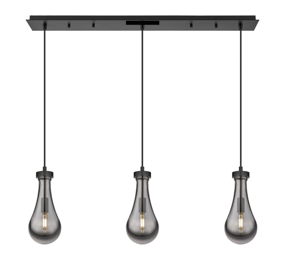 Owego - 3 Light - 37 inch - Matte Black - Linear Pendant