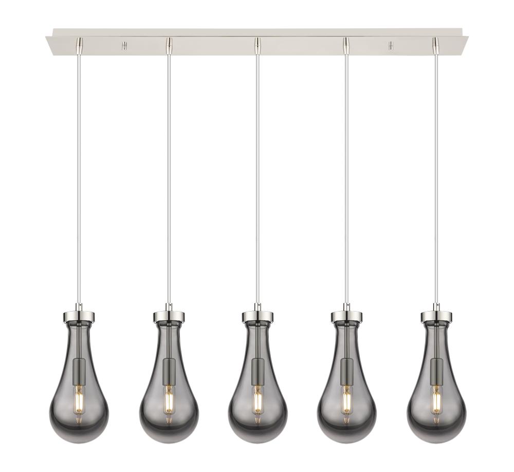 Owego - 5 Light - 37 inch - Polished Nickel - Linear Pendant