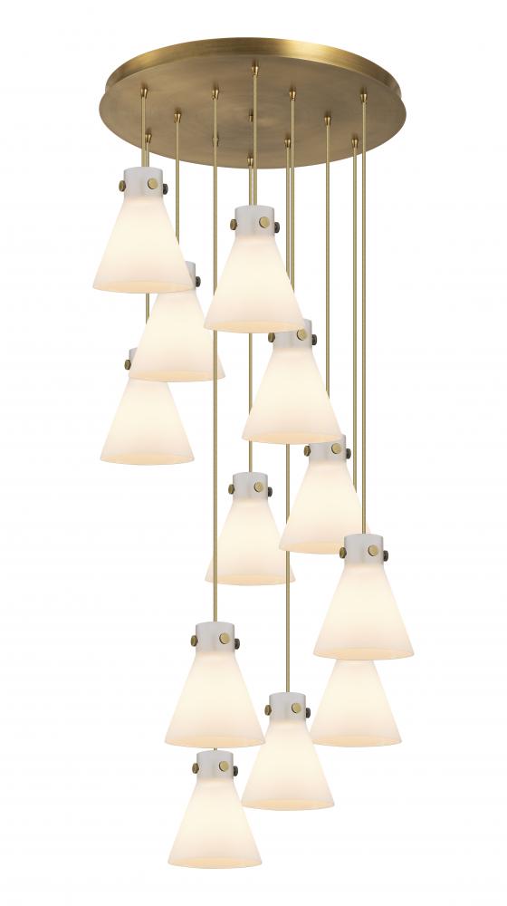 Newton Cone - 12 Light - 27 inch - Brushed Brass - Multi Pendant