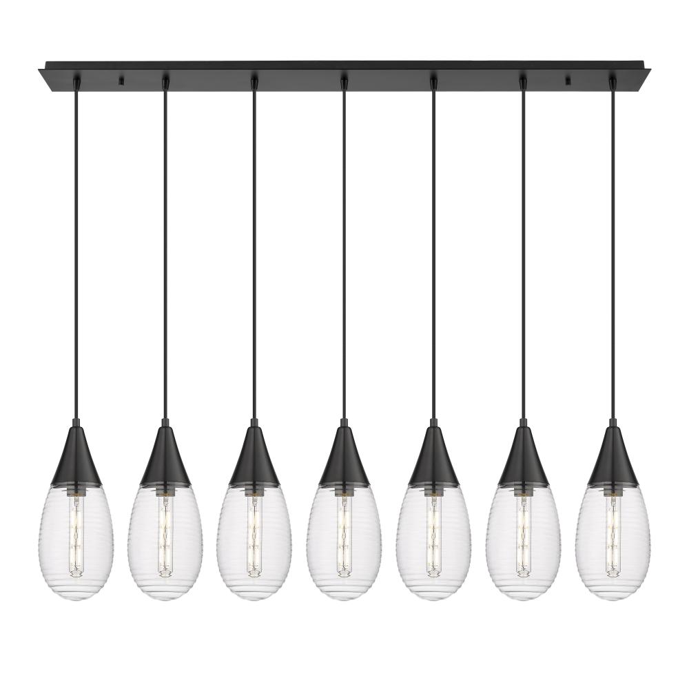 Malone - 7 Light - 50 inch - Matte Black - Linear Pendant