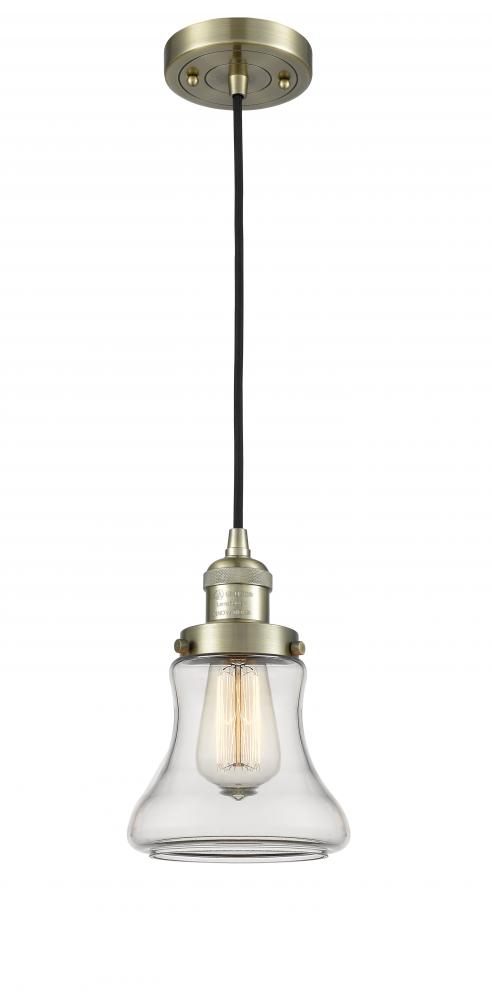 Bellmont - 1 Light - 6 inch - Antique Brass - Cord hung - Mini Pendant