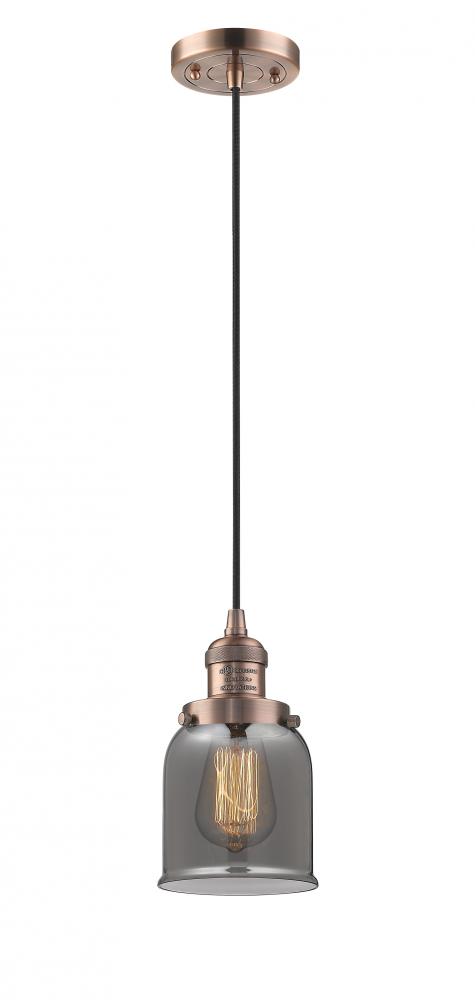 Bell - 1 Light - 5 inch - Antique Copper - Cord hung - Mini Pendant