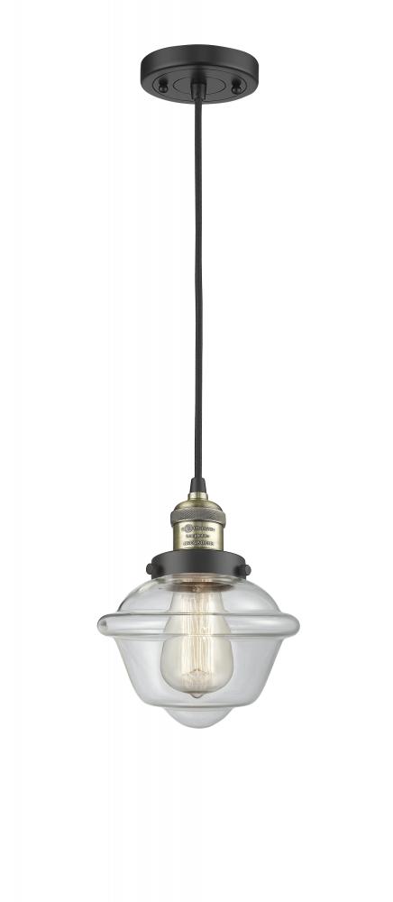 Oxford - 1 Light - 7 inch - Black Antique Brass - Cord hung - Mini Pendant