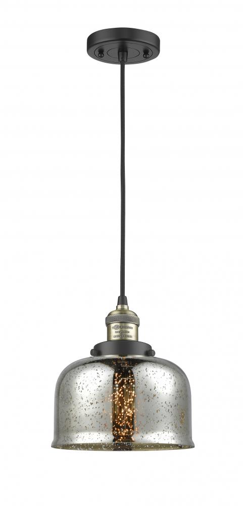 Bell - 1 Light - 8 inch - Black Antique Brass - Cord hung - Mini Pendant