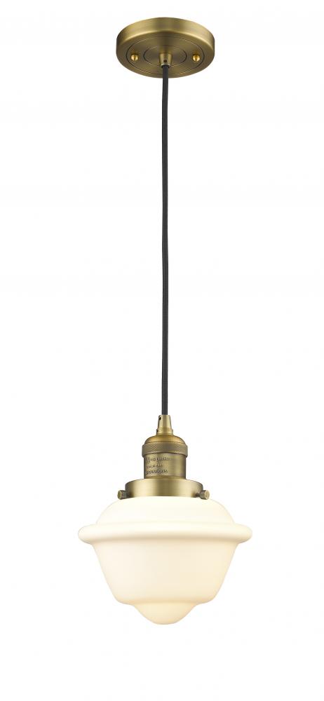 Oxford - 1 Light - 7 inch - Brushed Brass - Cord hung - Mini Pendant