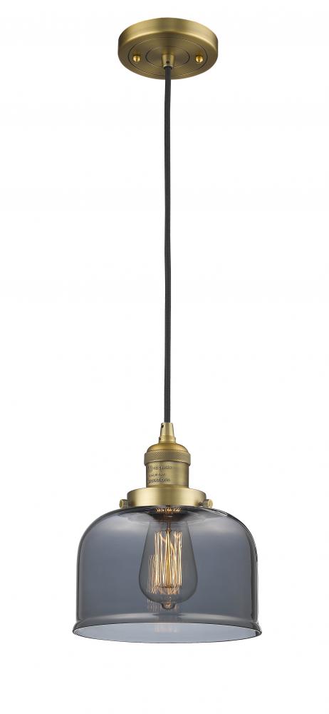 Bell - 1 Light - 8 inch - Brushed Brass - Cord hung - Mini Pendant