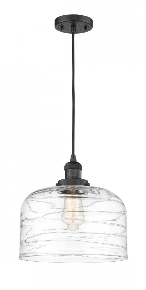 Bell - 1 Light - 12 inch - Matte Black - Cord hung - Mini Pendant