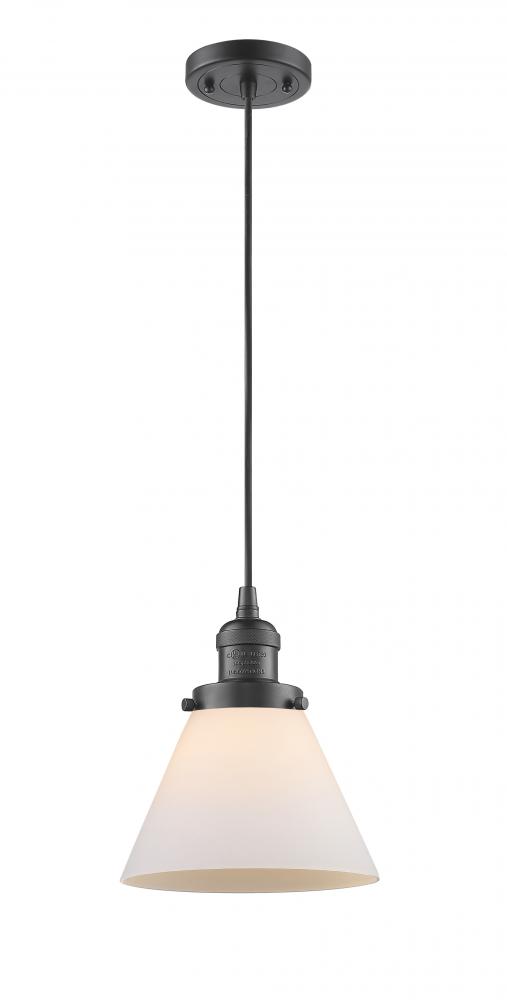 Cone - 1 Light - 8 inch - Oil Rubbed Bronze - Cord hung - Mini Pendant