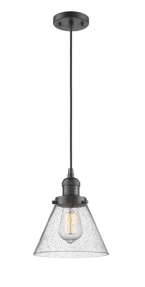 Cone - 1 Light - 8 inch - Oil Rubbed Bronze - Cord hung - Mini Pendant