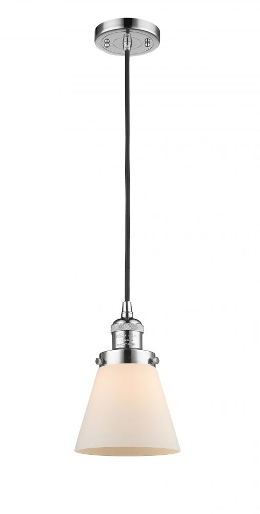 Cone - 1 Light - 6 inch - Polished Chrome - Cord hung - Mini Pendant