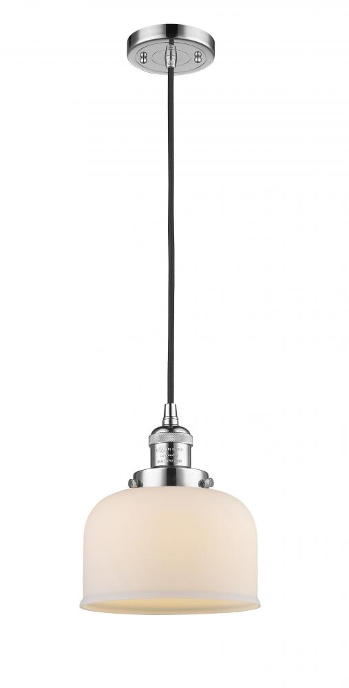 Bell - 1 Light - 8 inch - Polished Chrome - Cord hung - Mini Pendant