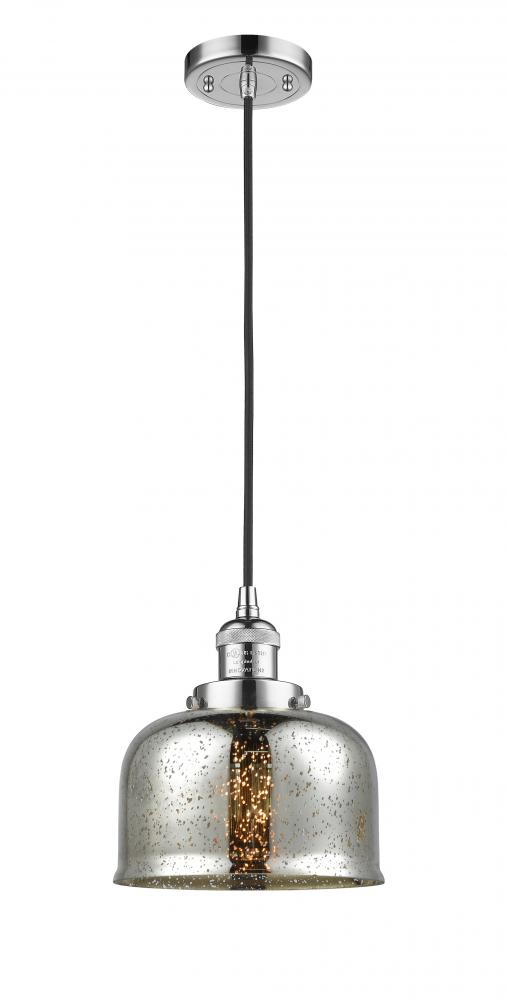 Bell - 1 Light - 8 inch - Polished Chrome - Cord hung - Mini Pendant