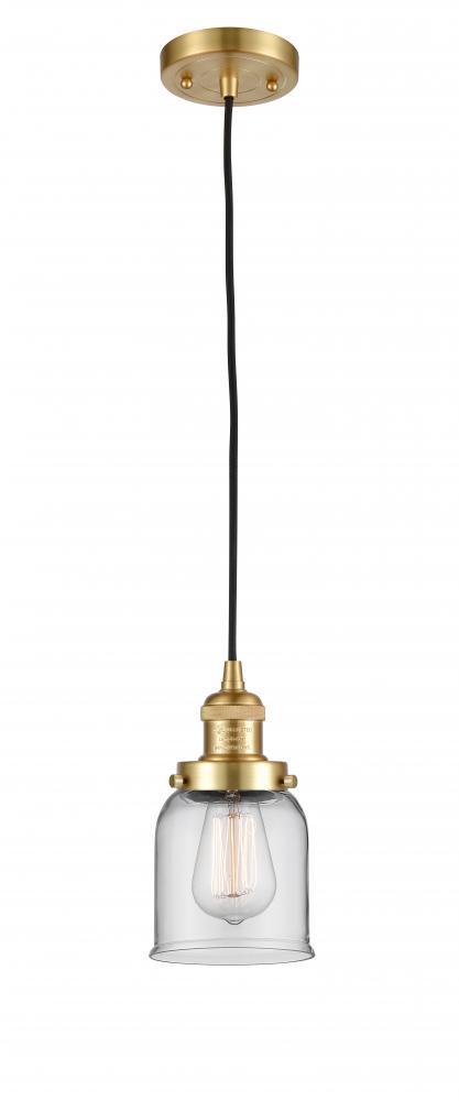 Bell - 1 Light - 5 inch - Satin Gold - Cord hung - Mini Pendant