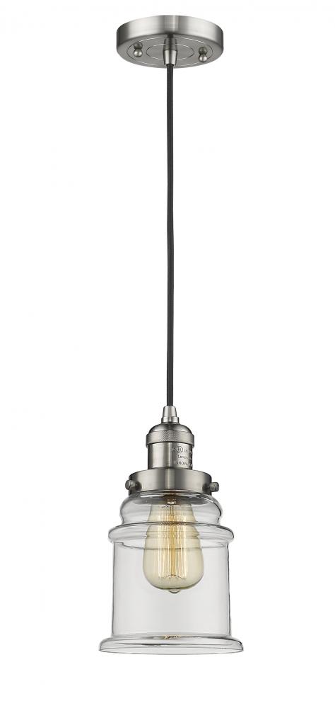 Canton - 1 Light - 6 inch - Brushed Satin Nickel - Cord hung - Mini Pendant