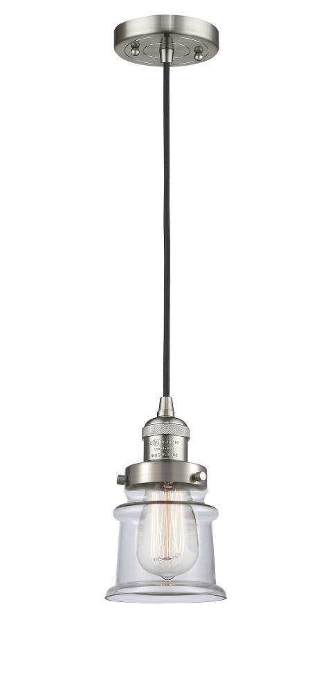 Canton - 1 Light - 5 inch - Brushed Satin Nickel - Cord hung - Mini Pendant