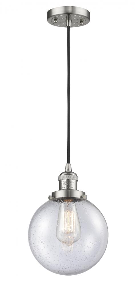 Beacon - 1 Light - 8 inch - Brushed Satin Nickel - Cord hung - Mini Pendant