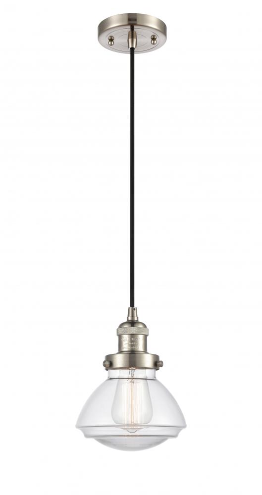 Olean - 1 Light - 7 inch - Brushed Satin Nickel - Cord hung - Mini Pendant