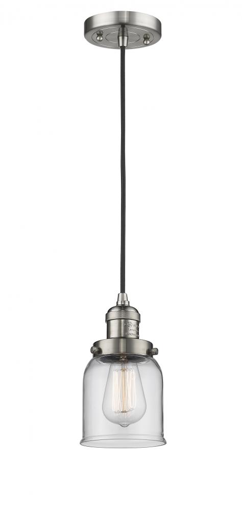 Bell - 1 Light - 5 inch - Brushed Satin Nickel - Cord hung - Mini Pendant