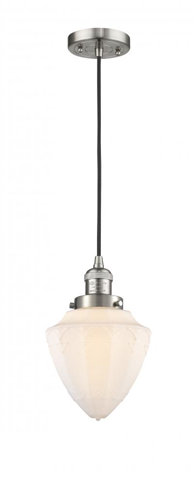 Bullet - 1 Light - 7 inch - Brushed Satin Nickel - Cord hung - Mini Pendant