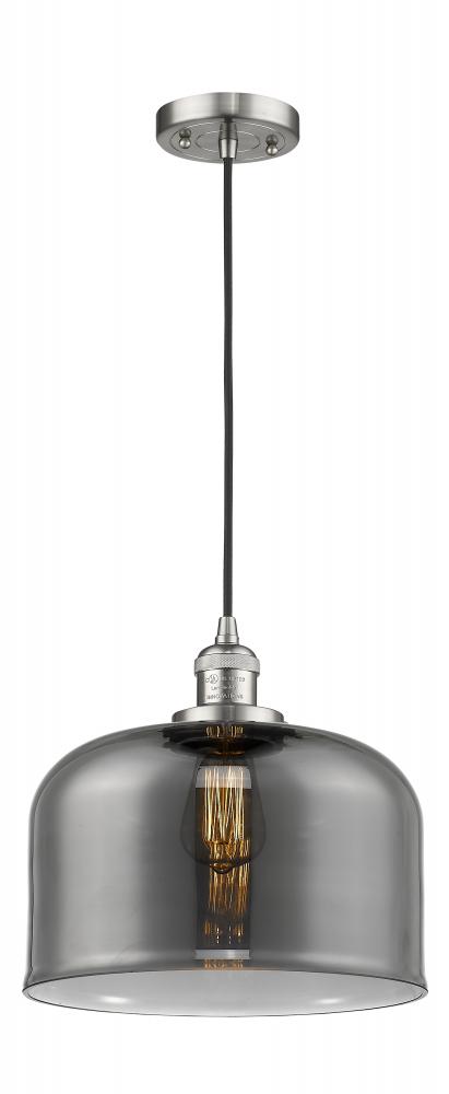 Bell - 1 Light - 12 inch - Brushed Satin Nickel - Cord hung - Mini Pendant