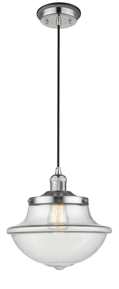 Oxford - 1 Light - 12 inch - Polished Nickel - Cord hung - Mini Pendant