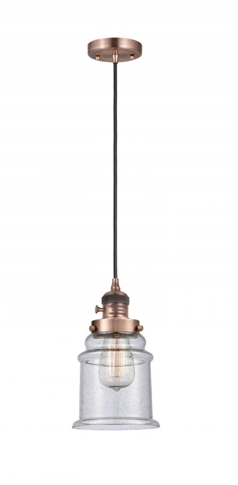 Canton - 1 Light - 6 inch - Antique Copper - Cord hung - Mini Pendant