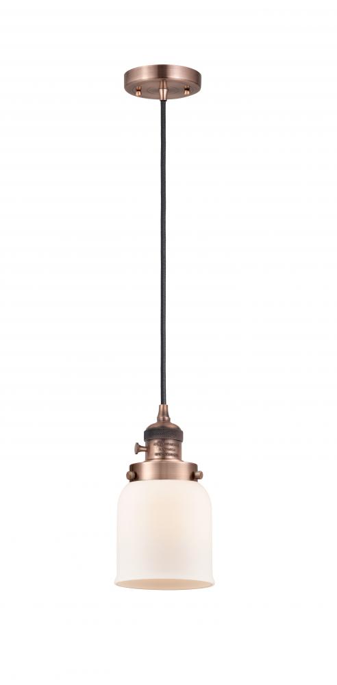 Bell - 1 Light - 5 inch - Antique Copper - Cord hung - Mini Pendant