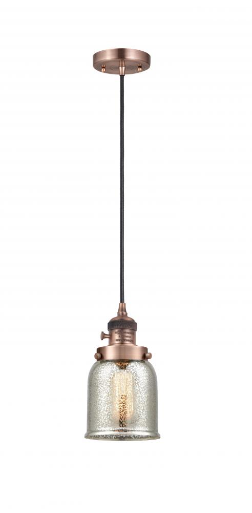 Bell - 1 Light - 5 inch - Antique Copper - Cord hung - Mini Pendant