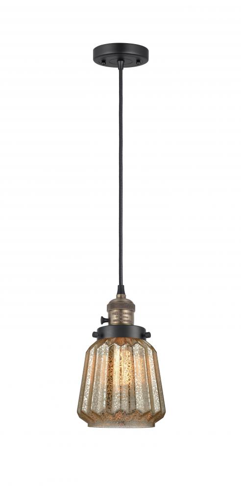 Chatham - 1 Light - 7 inch - Black Antique Brass - Cord hung - Mini Pendant