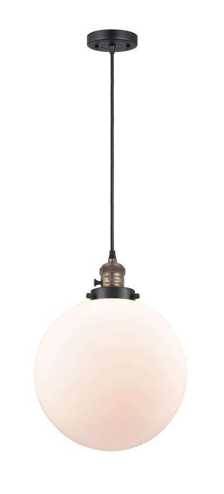 Beacon - 1 Light - 12 inch - Black Antique Brass - Cord hung - Mini Pendant