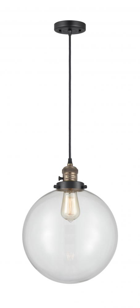 Beacon - 1 Light - 12 inch - Black Antique Brass - Cord hung - Mini Pendant