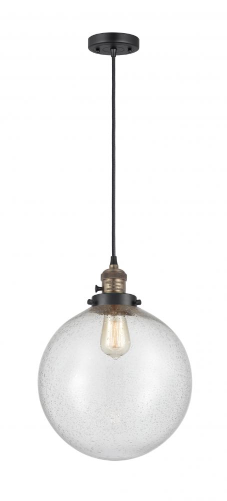 Beacon - 1 Light - 12 inch - Black Antique Brass - Cord hung - Mini Pendant