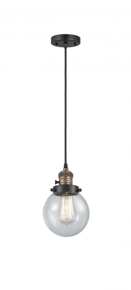 Beacon - 1 Light - 6 inch - Black Antique Brass - Cord hung - Mini Pendant