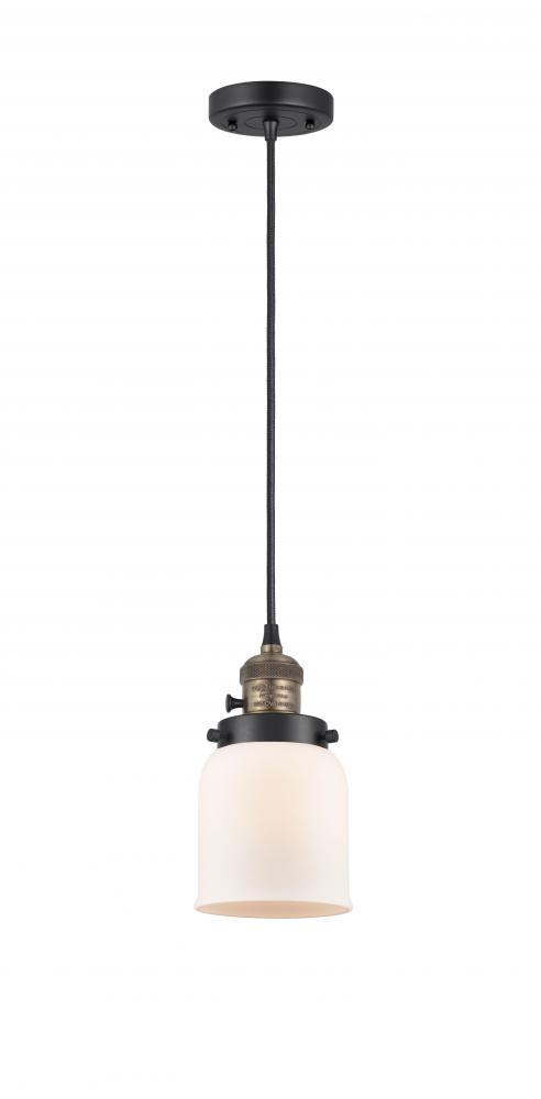 Bell - 1 Light - 5 inch - Black Antique Brass - Cord hung - Mini Pendant