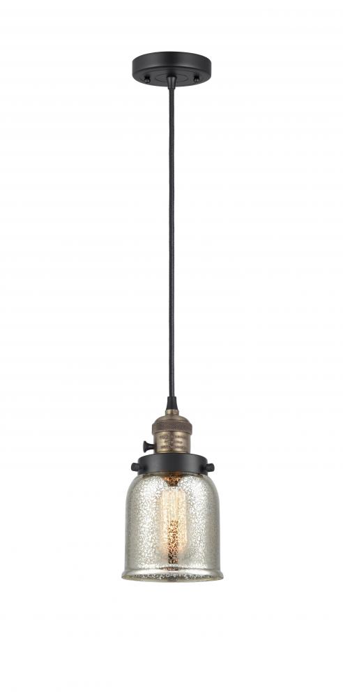 Bell - 1 Light - 5 inch - Black Antique Brass - Cord hung - Mini Pendant