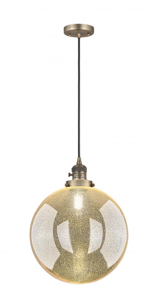 Beacon - 1 Light - 12 inch - Brushed Brass - Cord hung - Mini Pendant