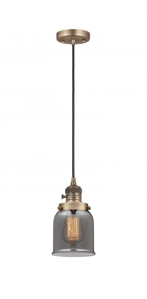 Bell - 1 Light - 5 inch - Brushed Brass - Cord hung - Mini Pendant