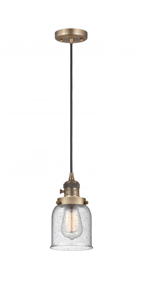 Bell - 1 Light - 5 inch - Brushed Brass - Cord hung - Mini Pendant