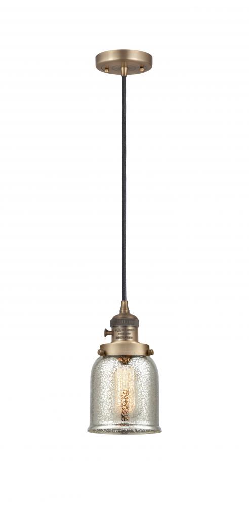 Bell - 1 Light - 5 inch - Brushed Brass - Cord hung - Mini Pendant